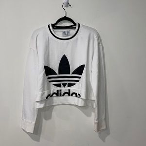 Adidas medium white crop pullover